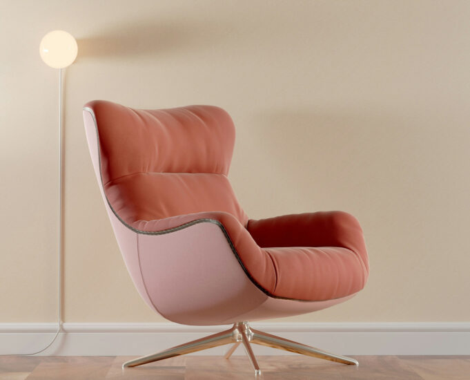 soft, comfortable pink armchair